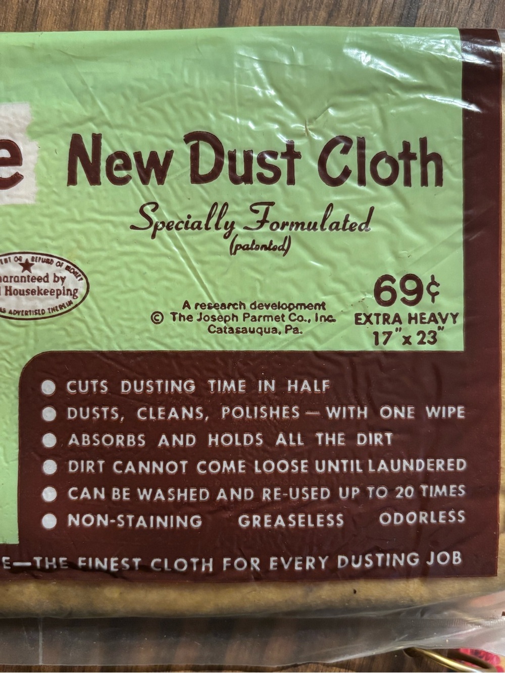 Vintage One-Wile Dust Cloth NOS Mid-Century Advertising Ephemera